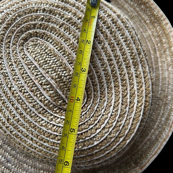 Eric Javitz Straw Packable Sun Hat Woven with Black Bow Band - Picture 7 of 10